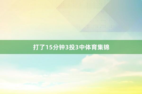 打了15分钟3投3中体育集锦